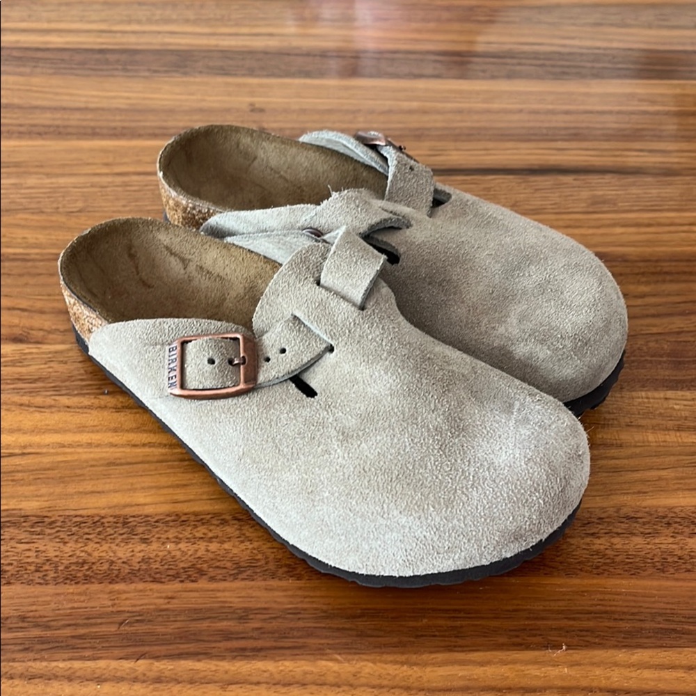 Birkenstock Kids Boston Suede Clogs - Gray NWOT